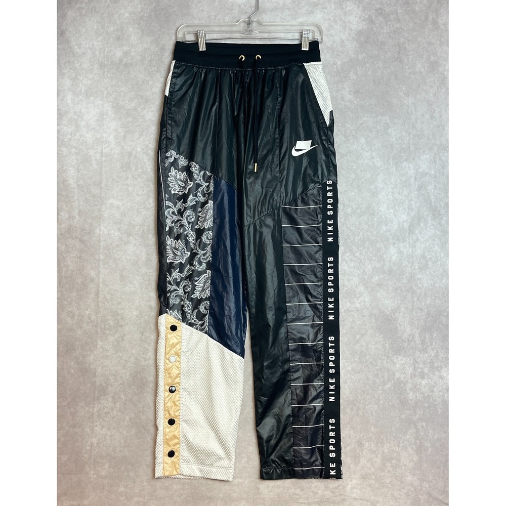 Nike Track Pants Mens Small Black Baggy Drawstring Jogger Casual Woven Athletic